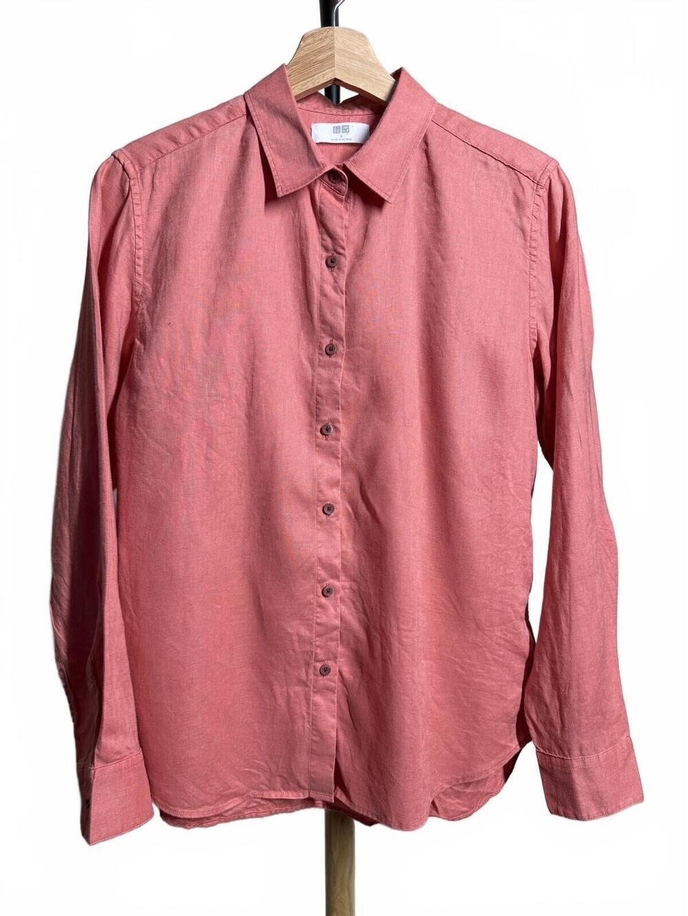 Uniqlo  Long Sleeve Button-Up Shirt Size S Dusty Rose